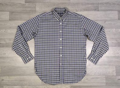 Aquascutum Button Down Nova Check Shirt Mens Large