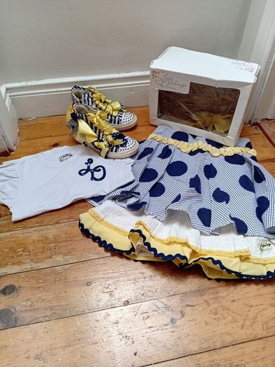 Girls Little Darlings Set.skirt Top And Runners..lovely For Easter.worn Once.