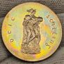 Ireland 1966 Silver Proof 10 Shillings Coin in Original Holder Stunning Rainbow Toning Obverse and Reverse Image 4