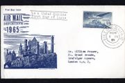1965 Ireland 1s5d Airmail Stamp Angel Victor Illustrated (Rock of Cashel) Addressed First Day Cover (FDC) with Baile Atha Cliath (Dublin) cancel