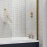 Nuie Pacific brushed brass bath screen Image 3