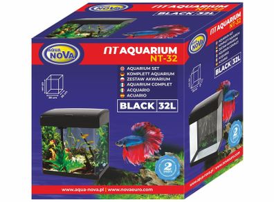 Aqua Nova Aquarium Set NT-32 Black 32L LED Light And Filter