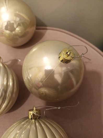 3 x large irredescent christmas baubles