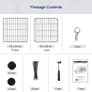 Guinea Pigs Cage, Metal Mesh Pet Playpen with Door, Customisable Fence for Small Animal, Rabbit, for Indoor Use, with Rubber Mallet, 143 x 73 x 71 cm Black (FREE POSTAGE) Image 3