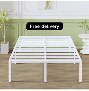 High White Double Bed Frame 4ft 6 with Rounded Corners