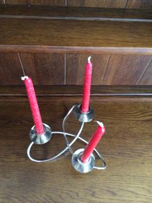 Celtic Knot Chrome Candle Holder Christmas Table