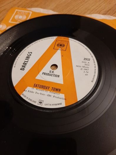 Darlings Saturday Town 7" Promo with Press sheet