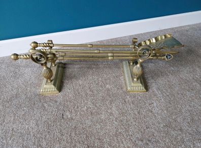 Victorian brass companion set