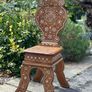 Solid Walnut Sgabello Hall Chair - 1840-1850 (must see) Image 4