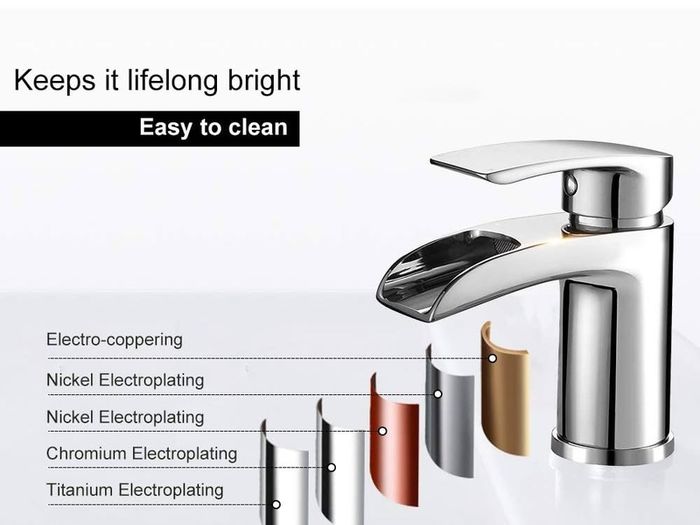 FREE EXPRESS SHIPPING Basin Taps Waterfall Mixers Bathroom Sink Mixer Tap Semi-open with UK Hoses Chrome Brass