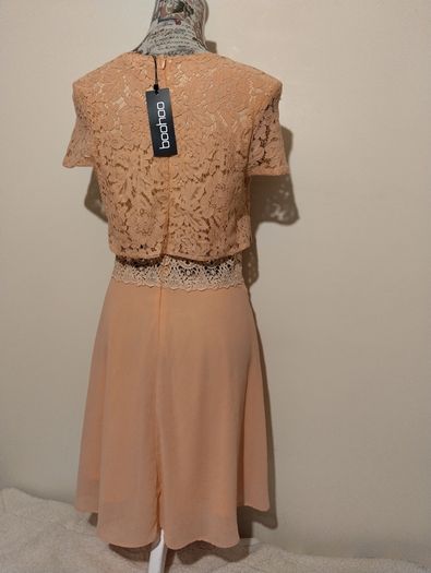 BOOHOO  lace top chiffon skater dress NEW WITH TAGS