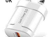 USLION QC 3.0 18W USB Fast Charger Wall Charger UK Plug (Brand New/Warranty)