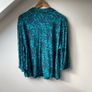 Seasalt Cornwall Teal Blue Leaf Print Blouse Shirt Size 18 Image 8