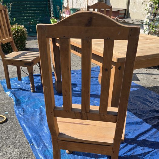 Solid Wooden Kitchen Table plus 4 Chairs Rustic Character