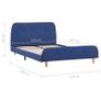 Bed Frame Blue Fabric 120x190 cm Image 6
