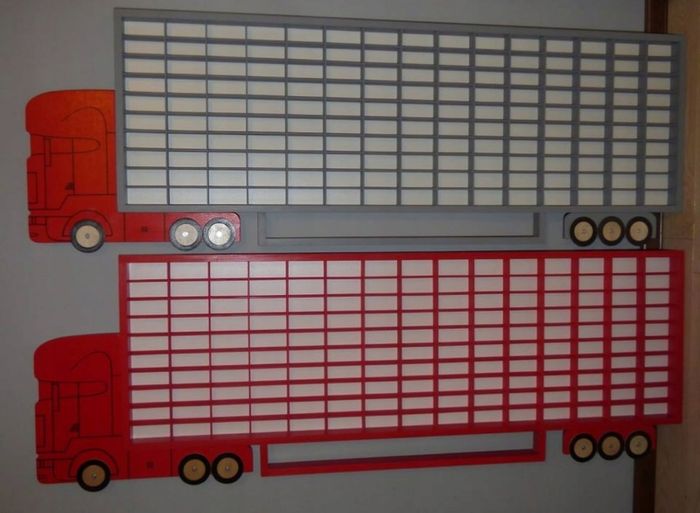 Cabinet Display Shelf Truck Kids Storage Collectibles