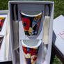 Graham Knuttel Designer ceramic Egg Cups & Spoons x4 BNIB Image 3