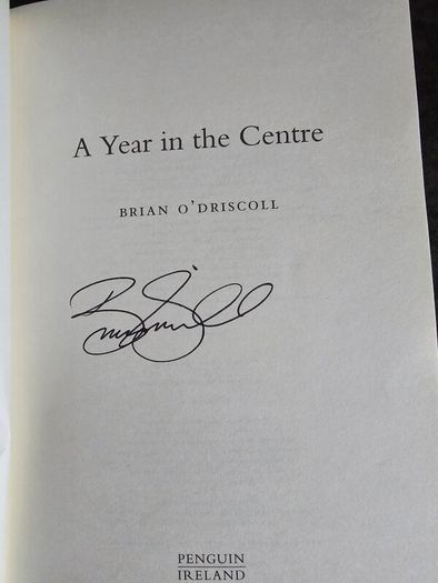 Brian O'Driscoll signed book
