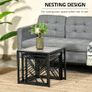 Set of 3 Nest of Tables Square Side Tables with Metal Frame, Grey (FREE POSTAGE) Image 8
