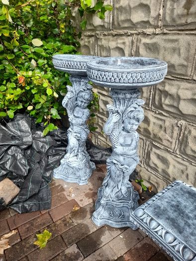 Garden Bench and Angel Bird Bath - New - Both for Only 190