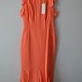 Karen Millen Frilly Dress SIZE 10 Coral Image 4
