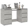 Writing Desk Concrete Grey 140x50x77 cm Chipboard Image 2