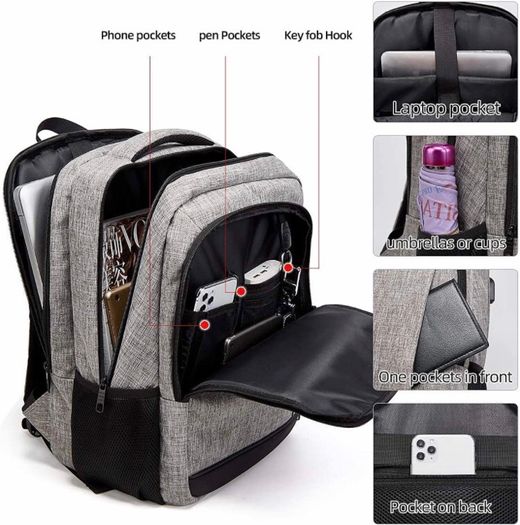 Travel Laptop Backpack Anti-Theft Business Work Backpacks Bag With Usb Charging Port, Durable Water Resistant 15.6 Inch College School (MULTIPLE SIZES)