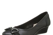 Hush Puppies Candida Pump Black Leather Low Wedge Shoes New With Box UK3 CAN POST