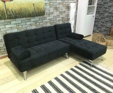 Black Velvet Nordic Comfort Chaise Sofa,198cm