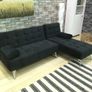 AROA XS Corner Sofa Bed, Black velvet Image 3