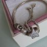 Pandora moments pave star snake chain sliding bracelet in good condition Image 8