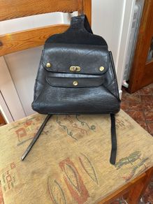 Black Leather Handbag Vintage Style