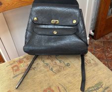 Black Leather Handbag Vintage Style