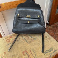 Black Leather Handbag Vintage Style