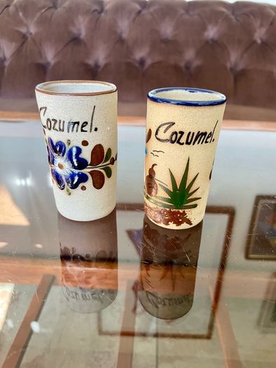 Stoneware Tequila Shot Glasses Tonala Mexico