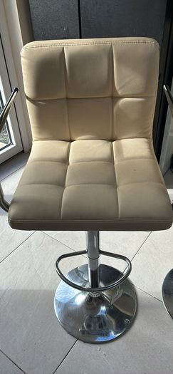 3 x cream adjustable kitchen stool