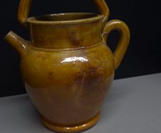 Vintage Vallauris France Glazed Ceramic Watering Can Vase