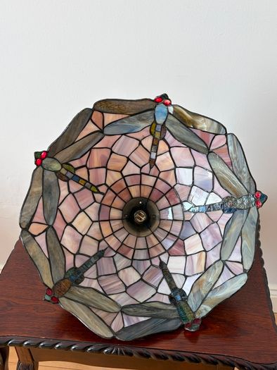 Vintage tiffany style stained glass ceiling pendant light ready to hang