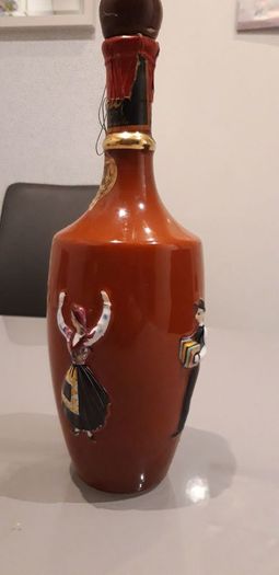 Ornate Vintage Ceramic Wine Bottle
