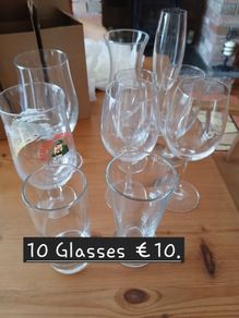 10 Cocktail glasses  for summer entertaining, barbecue or celebration. Mancave or Sheshed.