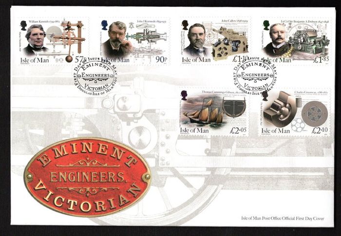 2019 Isle of Man Eminent Victorian Engineers Commemorative Stamps First Day Cover (FDC)