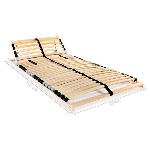Slatted Bed Bases 2 pcs with 28 Slats 7 Zones 80x200 cm