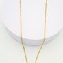 925 Vintage Gold Plated Sterling Silver Italian Signed Flat Curb Diamond Cut Long Chain Image 5