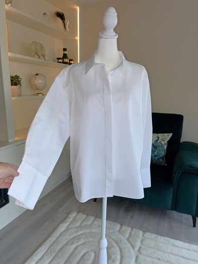 Ladies Fitted White Long-Sleeved Shirt by Next