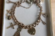 Vintage Irish Theme Gold Plated Charm Bracelet