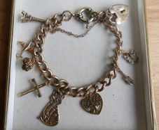 Vintage Irish Theme Gold Plated Charm Bracelet