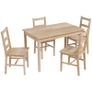 5-piece dining set, dining table with chairs, solid wood, 118 cm x 73 cm x 75 cm, natural Image 5