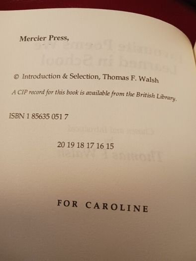 Favourite Poems we learned in School/ Thomas F. Walsh/ Mercier