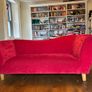 Red 'wave' 3-seater sofa from The Sofa Factory Image 2