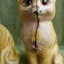 Antique Hand Painted Cast Iron Yellow Tabby Still Bank - Glass Eyes , 85 each Image 4
